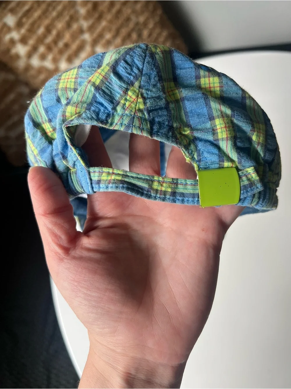 Vintage 90s Gymboree Plaid Palm Tree Toddler Baseball Cap
